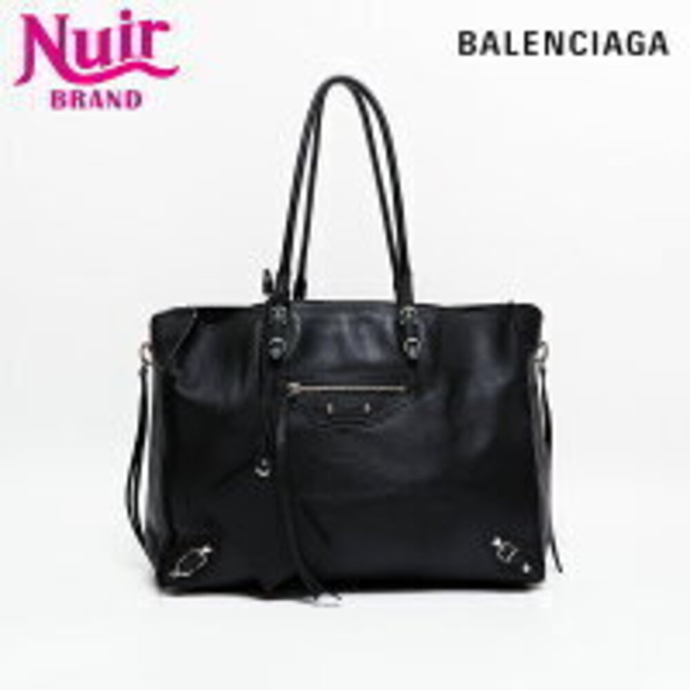 Balenciaga Paper Leather Handbag Black